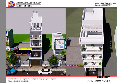 Mẫu Thiết Kế 1 Trệt 3 Lầu Hiện Đại (4) Mẫu Thiết Kế 1 Trệt 3 Lầu Hiện Đại (4)