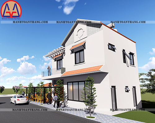 Thiết Kế Nhà 1 Trệt 1 Lầu 2 Mặt Tiền (2) Thiết Kế Nhà 1 Trệt 1 Lầu 2 Mặt Tiền (2)