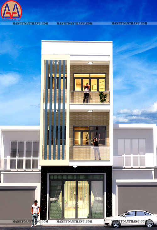 Thiết Kế Nhà 1 Trệt 2 Lầu Có Sân Thượng (2) Thiết Kế Nhà 1 Trệt 2 Lầu Có Sân Thượng (2)