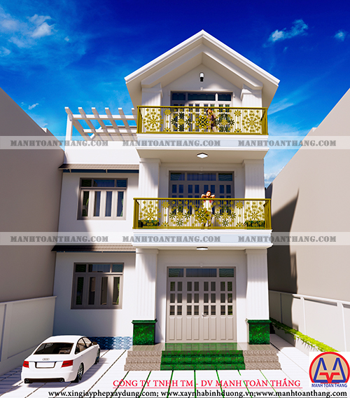 Mẫu Thiết Kế Nhà Phố 3 Tầng Hiện Đại (2)  Mẫu Thiết Kế Nhà Phố 3 Tầng Hiện Đại (2)