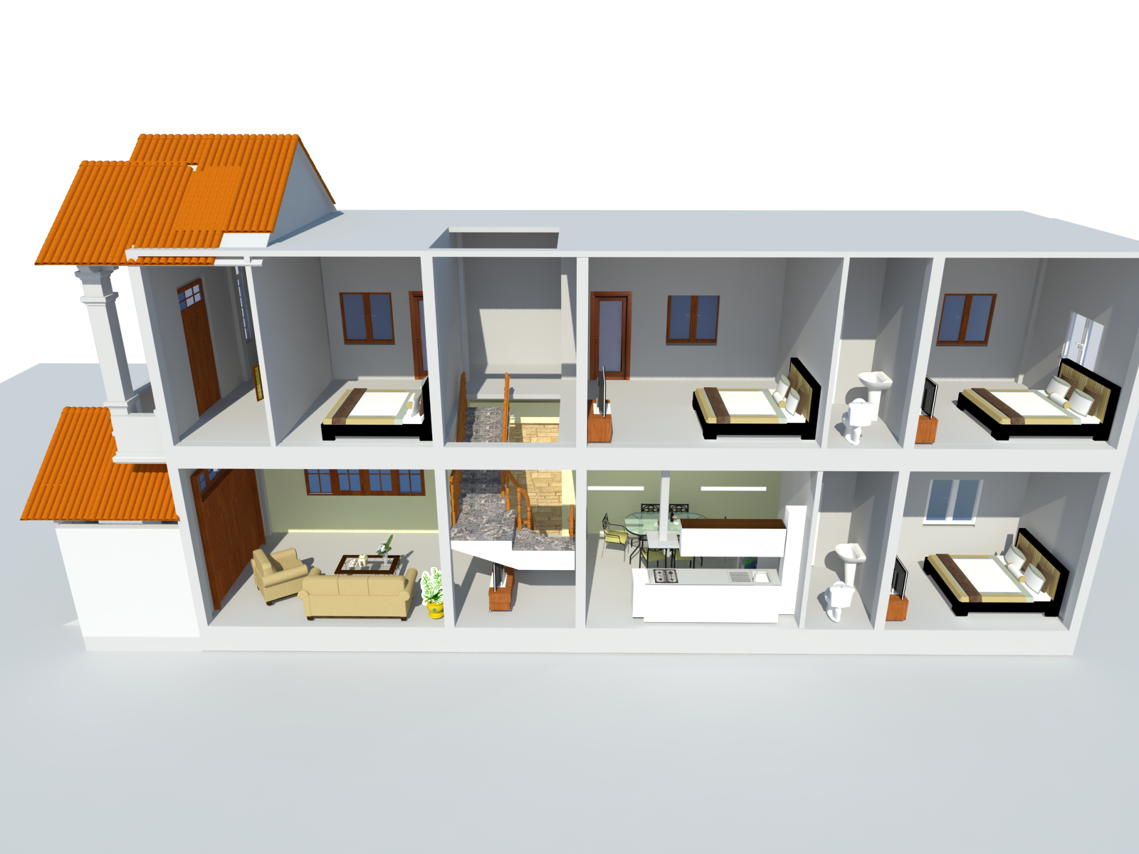 Phối cảnh mặt cắt