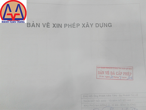 Bản vẽ xin phép xây dựng Bình Dương