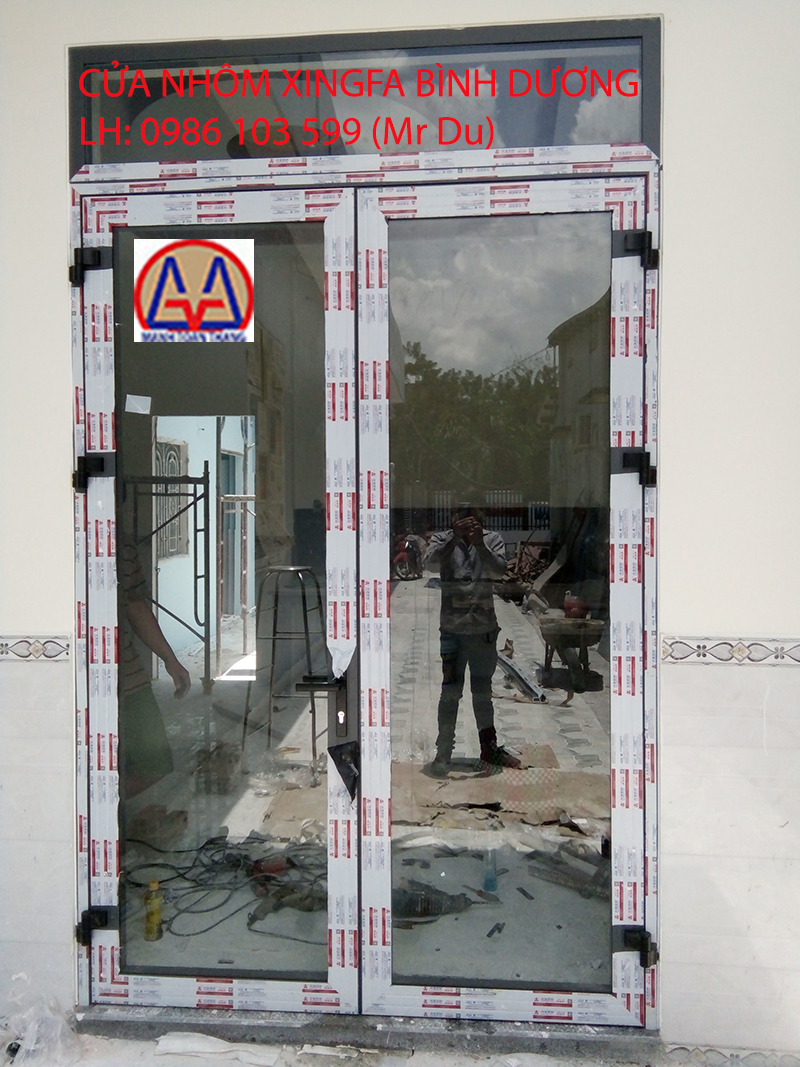 Cửa đi 2 cánh 01 nhôm xingfa Bình Dương