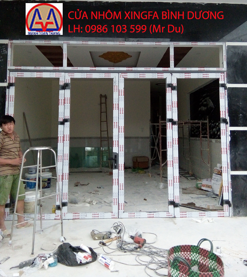 Cửa đi 4 cánh 06 nhôm xingfa Bình Dương