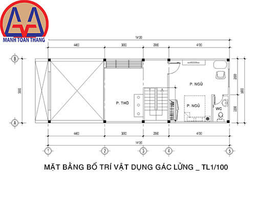 Gác lửng nhà cấp 4 đẹp Bình Dương