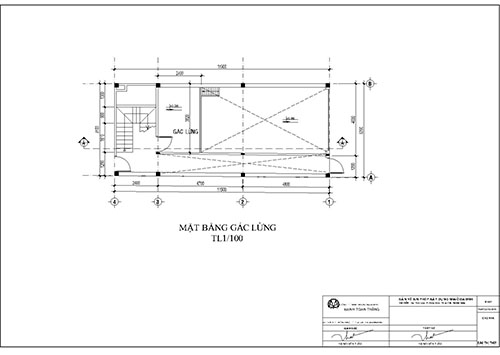 Hồ sơ bản vẽ xin phép xây dựng Thuận An, mặt bằng gác lửng
