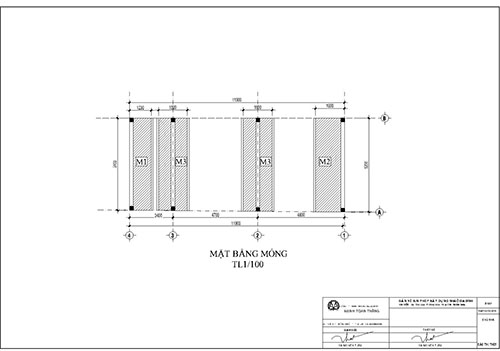 Hồ sơ bản vẽ xin phép xây dựng Thuận An, mặt bằng móng