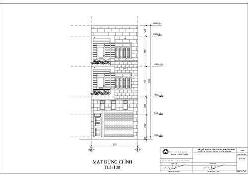 Hồ sơ bản vẽ xin phép xây dựng Thuận An, mặt đứng