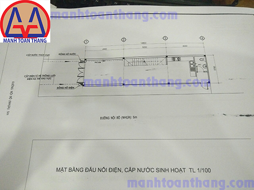 Mặt đấu nối điện và cấp nước sinh hoạt