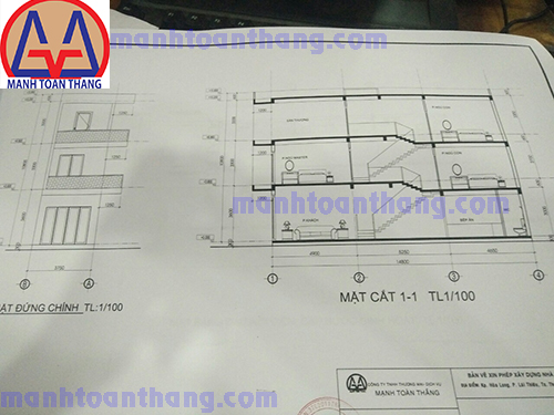 Mặt đứng chính, mặt cắt Mặt đứng chính, mặt cắt