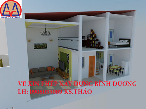 Phối cảnh mặt hông nhà cấp 4