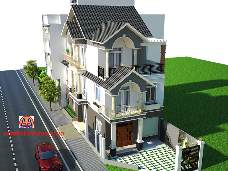 Mẫu nhà 2 mặt tiền ở Bình Dương 2