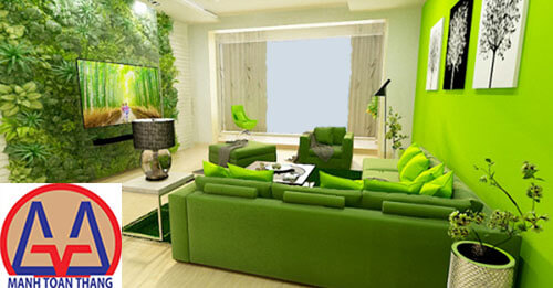 Phòng sinh hoạt chung xanh ở Bình Dương