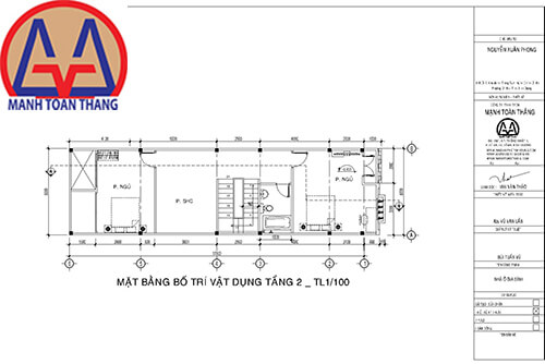 Tầng 2 bản vẽ thiết kế nhà ống đẹp
