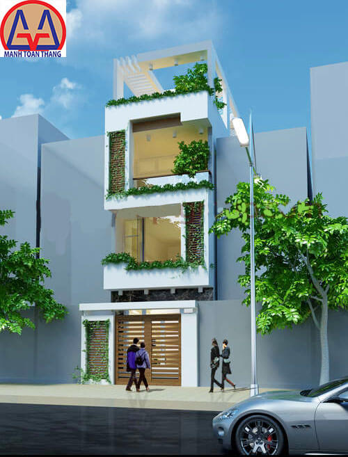 Thiết kế nhà phố đẹp gần gũi thiên nhien tại Bình Dương