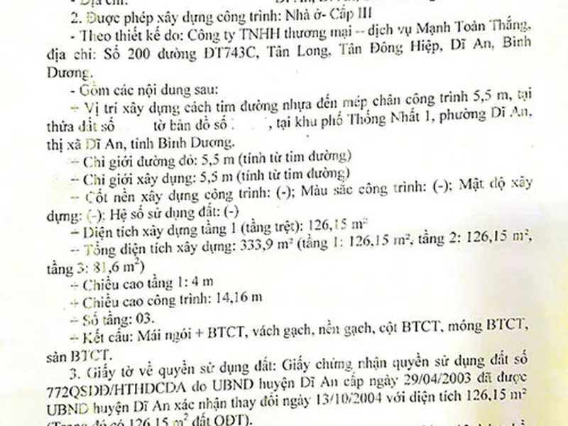 Hồ sơ xin phép xây dựng nhà ở Bình Dương