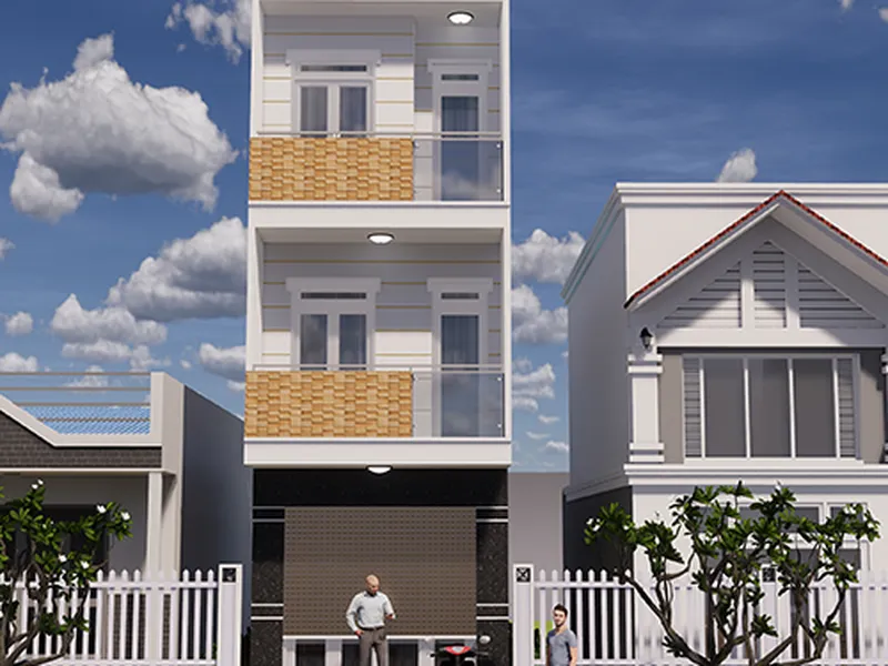 Mẫu Nhà 3 Tầng Mặt Tiền 4m Dài 8m