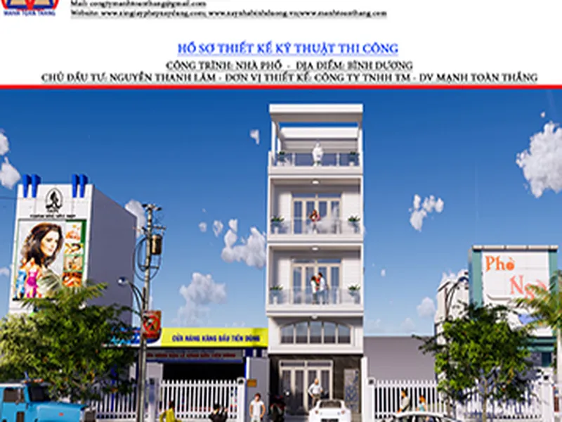 Mẫu Thiết Kế 1 Trệt 3 Lầu Hiện Đại