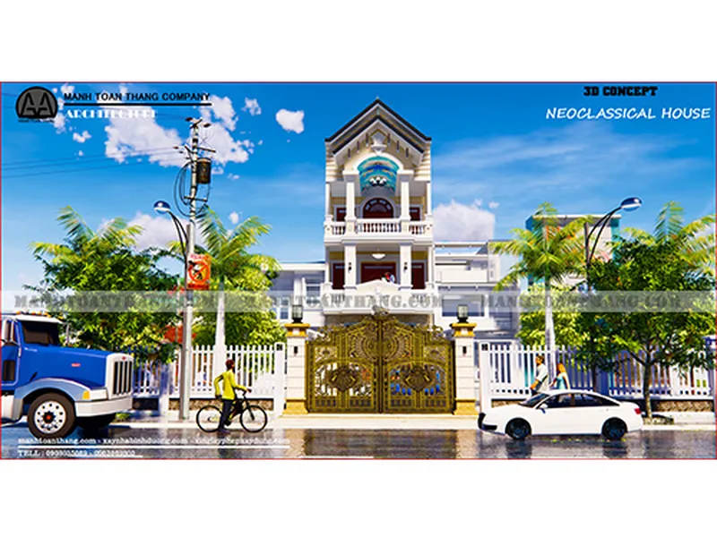 Mẫu Thiết Kế Nhà 3 Tầng Đẹp-Chị Nhung Bình Phước