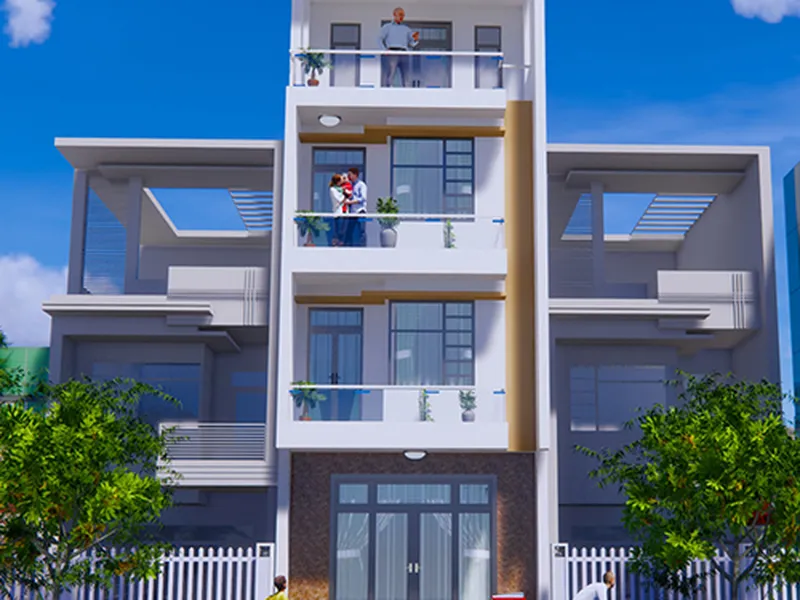 Mẫu Thiết Kế Nhà Phố 1 Trệt 2 Lầu Ông Trần Quang Thủy