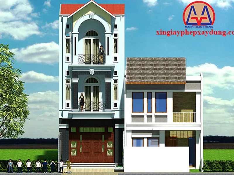 Thiết kế nhà phố 2 tầng hiện đại 5x16m