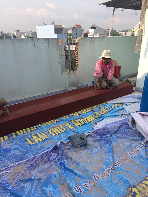 Làm xong ván khuôn cột Dĩ An