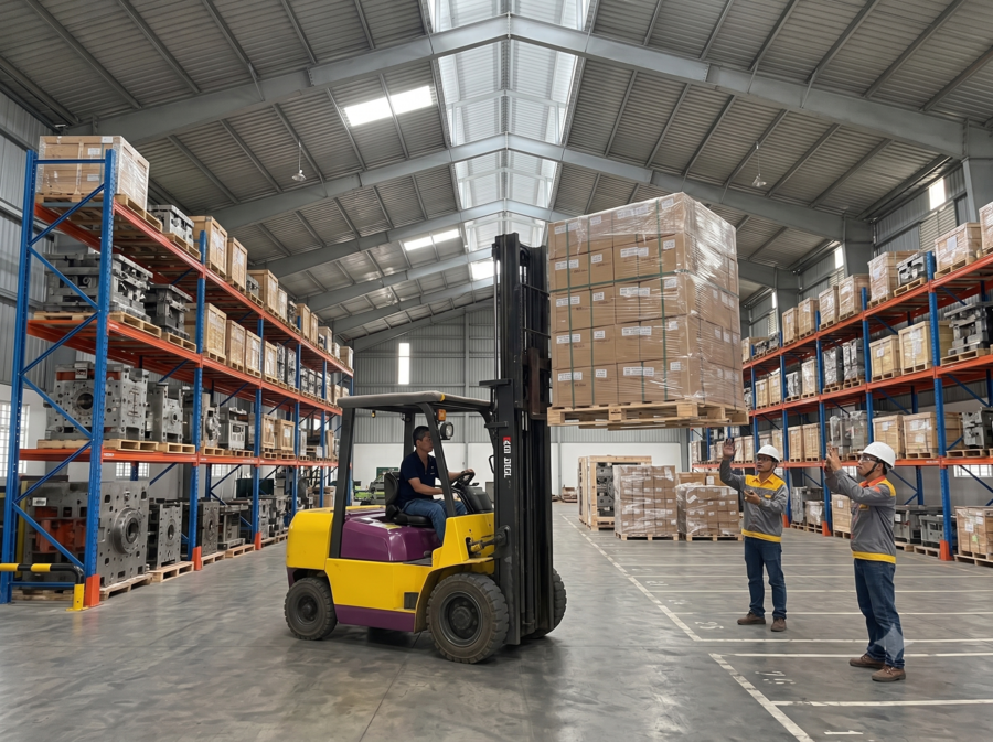 Xe nâng máy móc tại An Tây