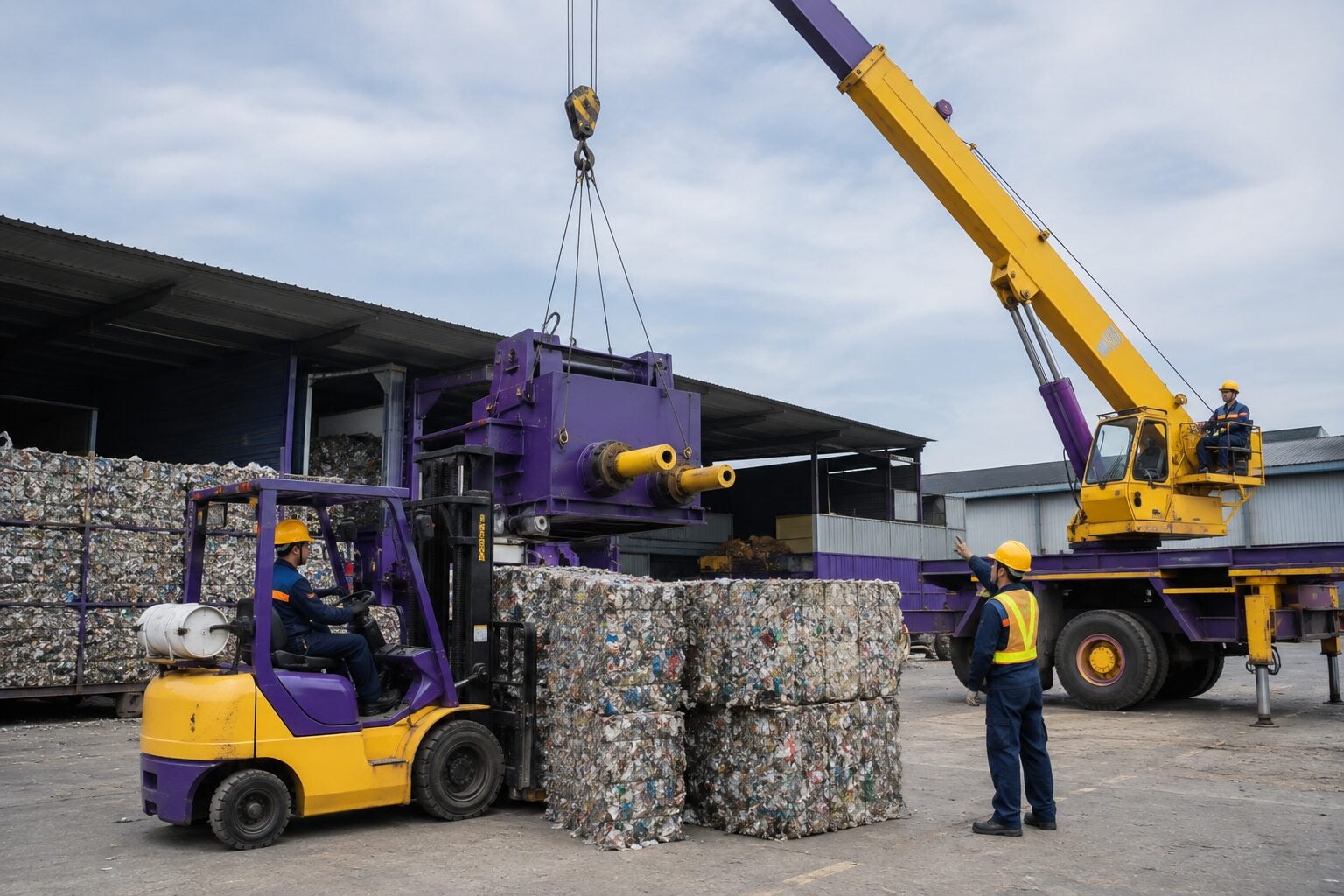 Xe nâng phục vụ nâng hạ hàng hóa tại KCN Rạch Bắp