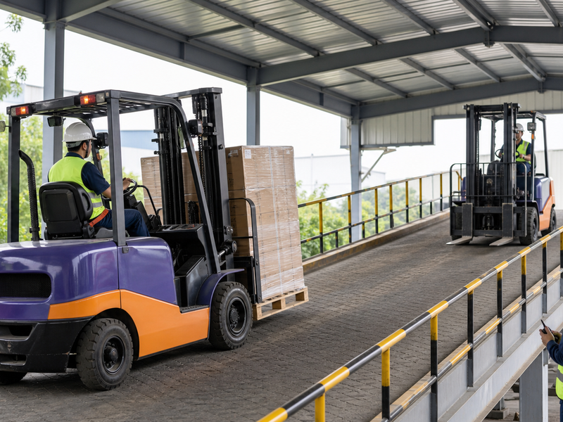 Xe nâng lên xuống dốc thế nào mới an toàn?
