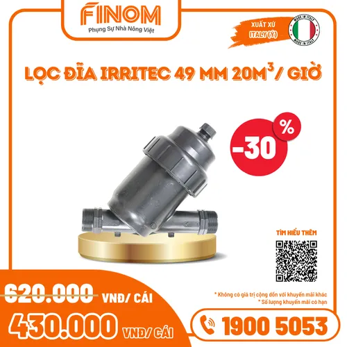 Lọc đĩa Irritec 49mm lưu lượng 20m³/giờ