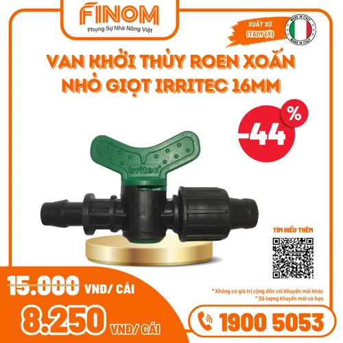Van khởi thủy roen xoắn nhỏ giọt Irritec 16mm