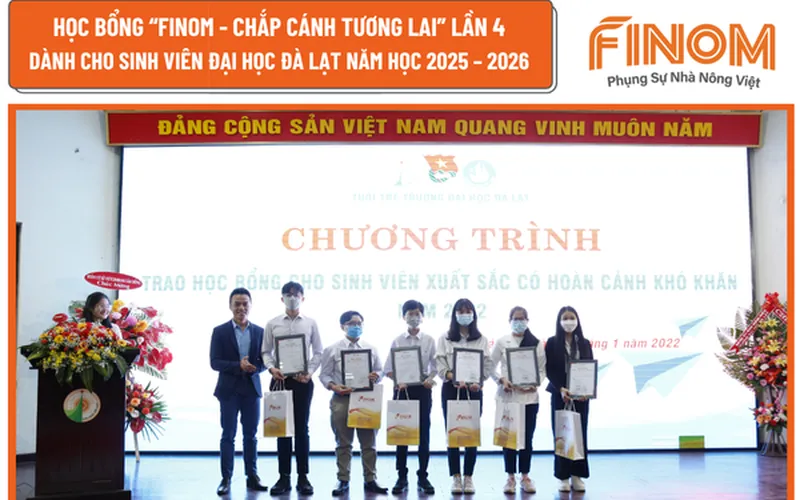 HỌC BỔNG “FINOM - CHẮP CÁNH TƯƠNG LAI” DÀNH CHO SINH VIÊN ĐẠI HỌC ĐÀ LẠT NĂM HỌC 2025 - 2026