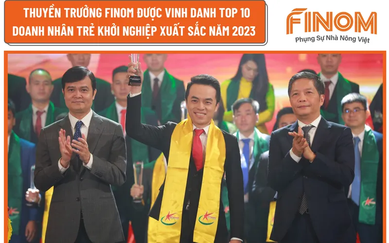 THUYỀN TRƯỞNG CÔNG TY CP FINOM ĐƯỢC VINH DANH TOP 10 DOANH NHÂN TRẺ KHỞI NGHIỆP XUẤT SẮC NĂM 2023