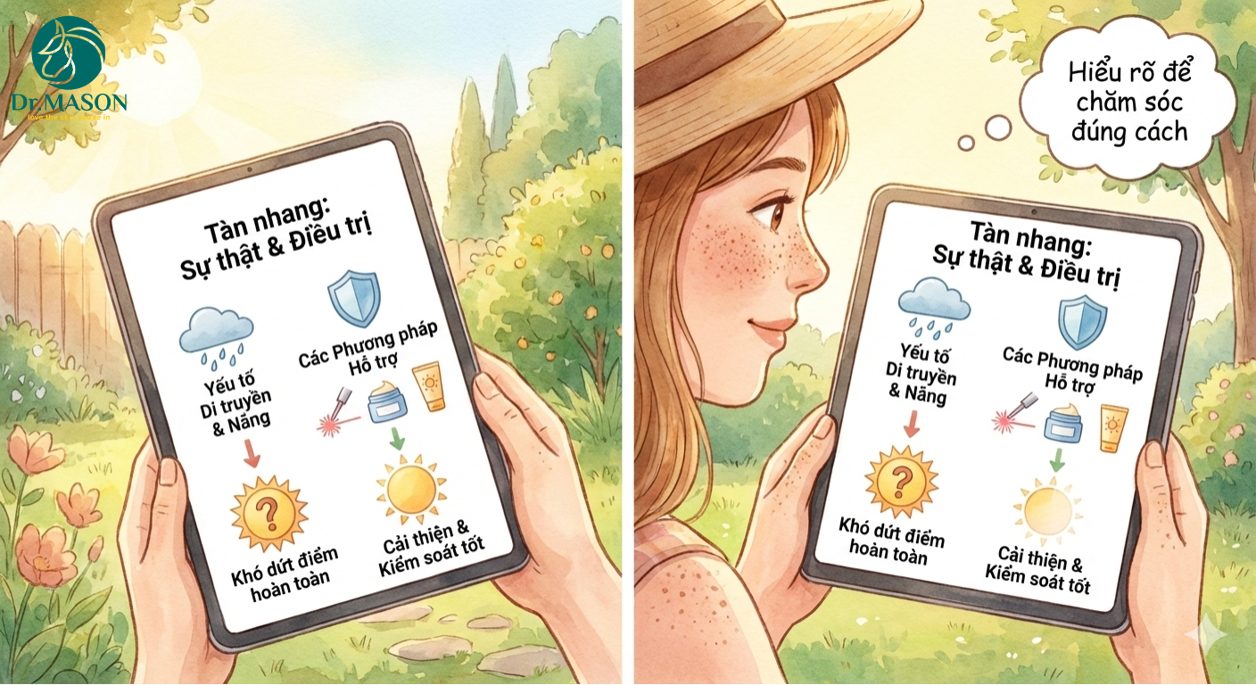 tàn nhang sự thật và điều trị