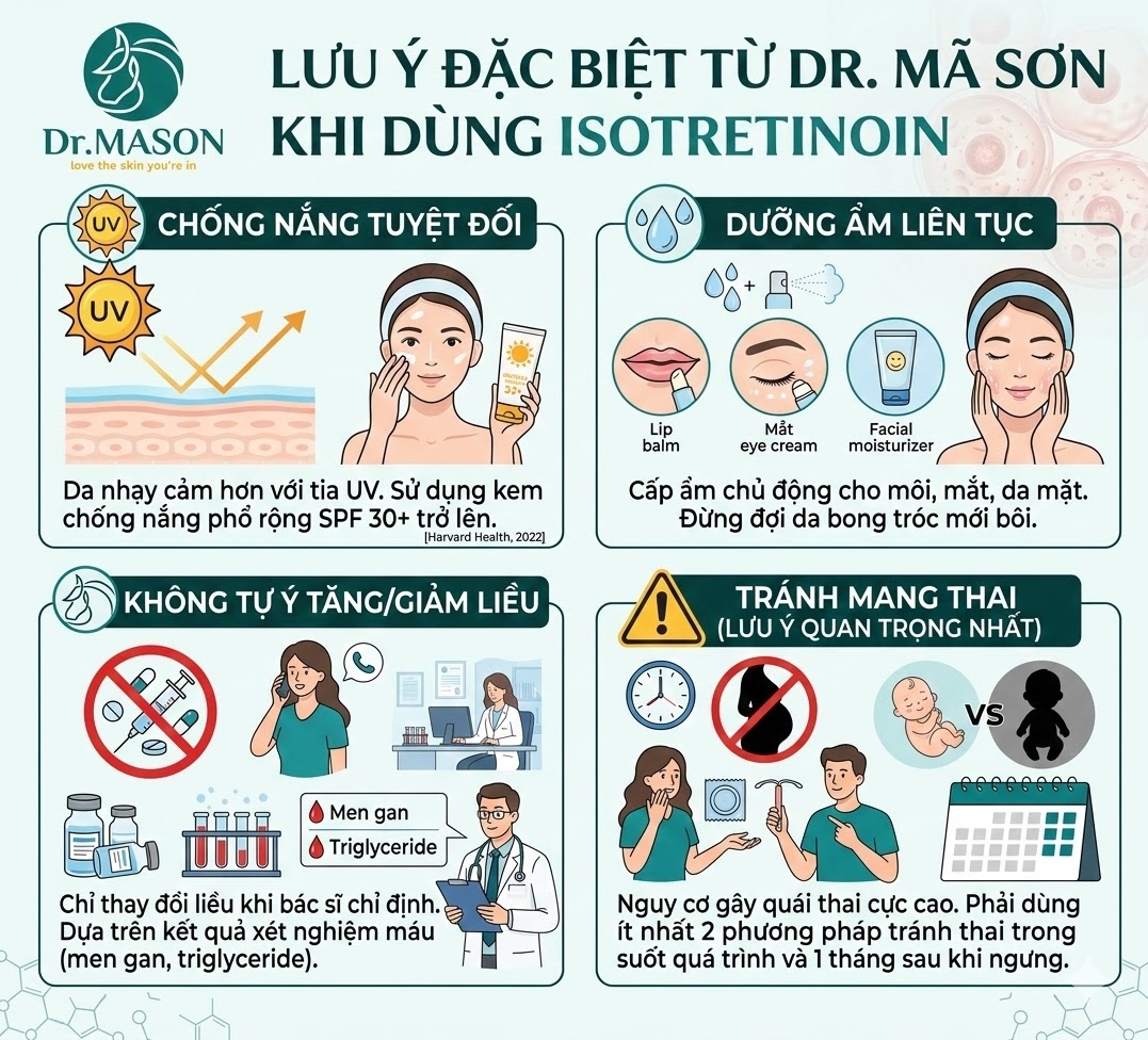 Lưu ý đặc biệt từ Dr. Mã Sơn khi dùng Isotretinoin