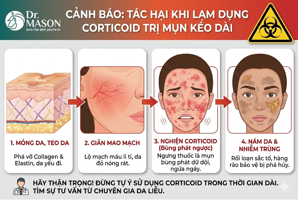 cảnh báo sử dụng corticoid kéo dài
