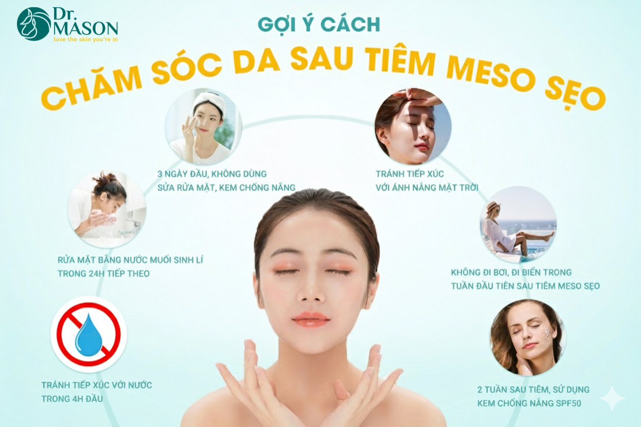 chăm sóc sau tiêm meso trị sẹo
