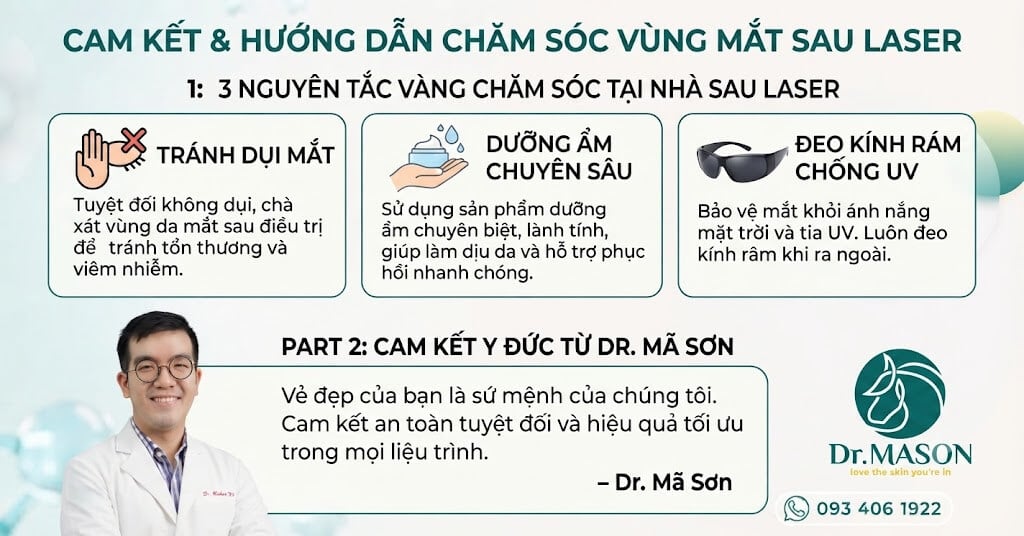 Chăm sóc mắt sau Laser trị thâm