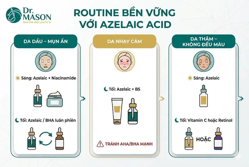 routine với azelaic với tất cả làn da