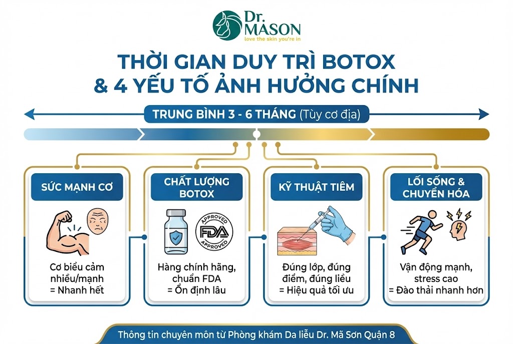 thời gian duy trì botox và các yếu tố ảnh hưởng