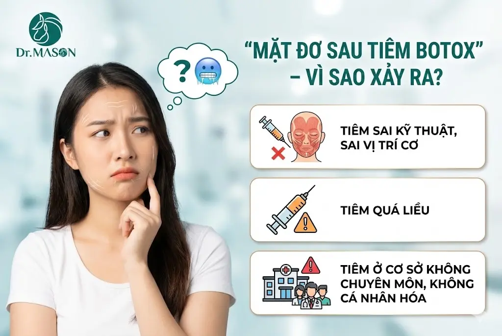 mặt đơ sau tiêm botox- vì sao