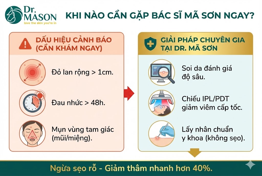 khi nào cần Dr Mã Sơn khi mụn vỡ