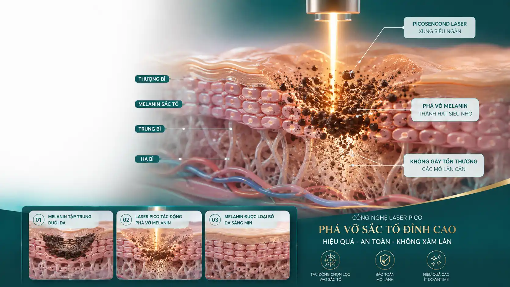 Cơ chế Laser tán vụn hắc sắc tố Melanin