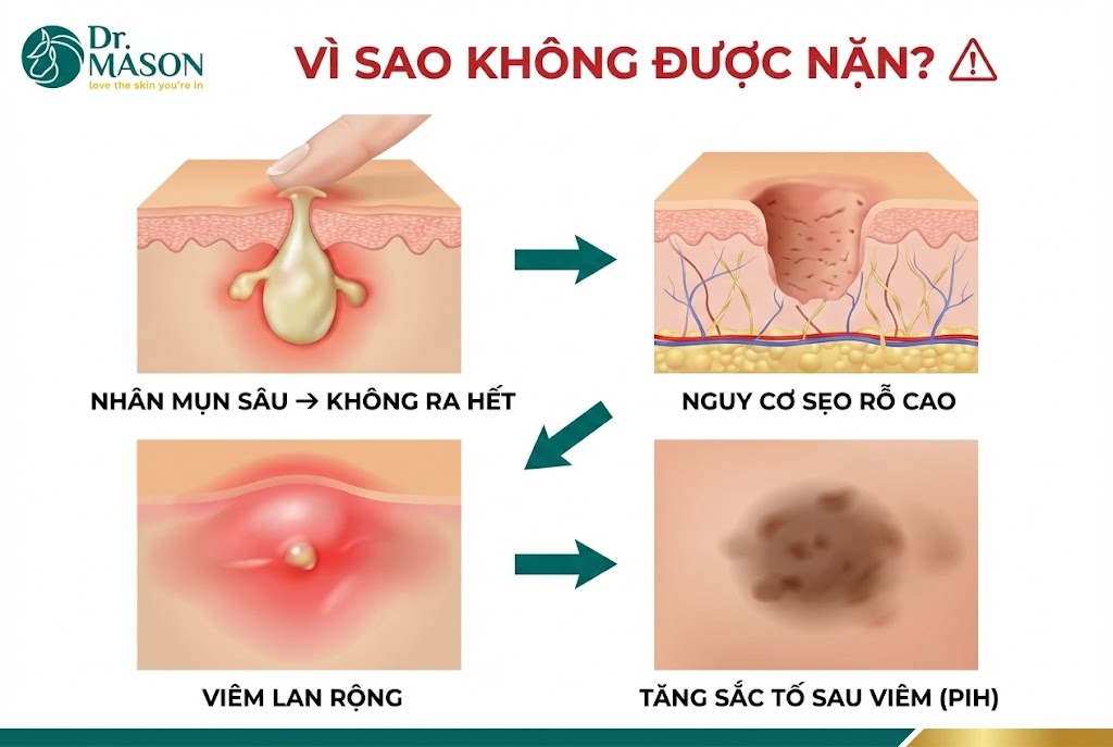 vì sao không được nặn mụn nội tiết