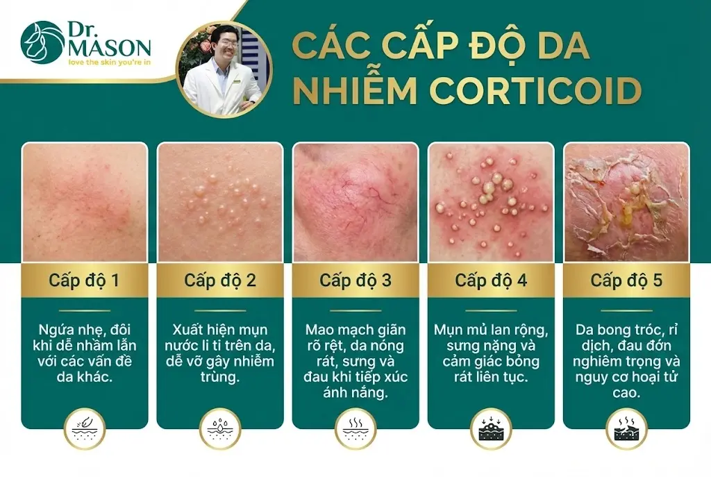 các cấp độ nhiễm corticoid