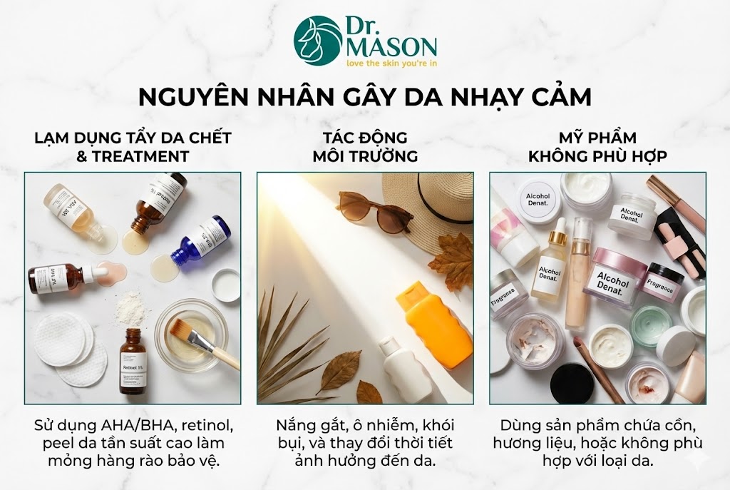 nguyên nhân gây ra da nhạy cảm
