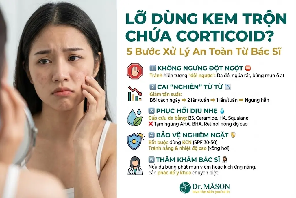 hướng dẫn cách cai da nhiễm corticoid nhẹ