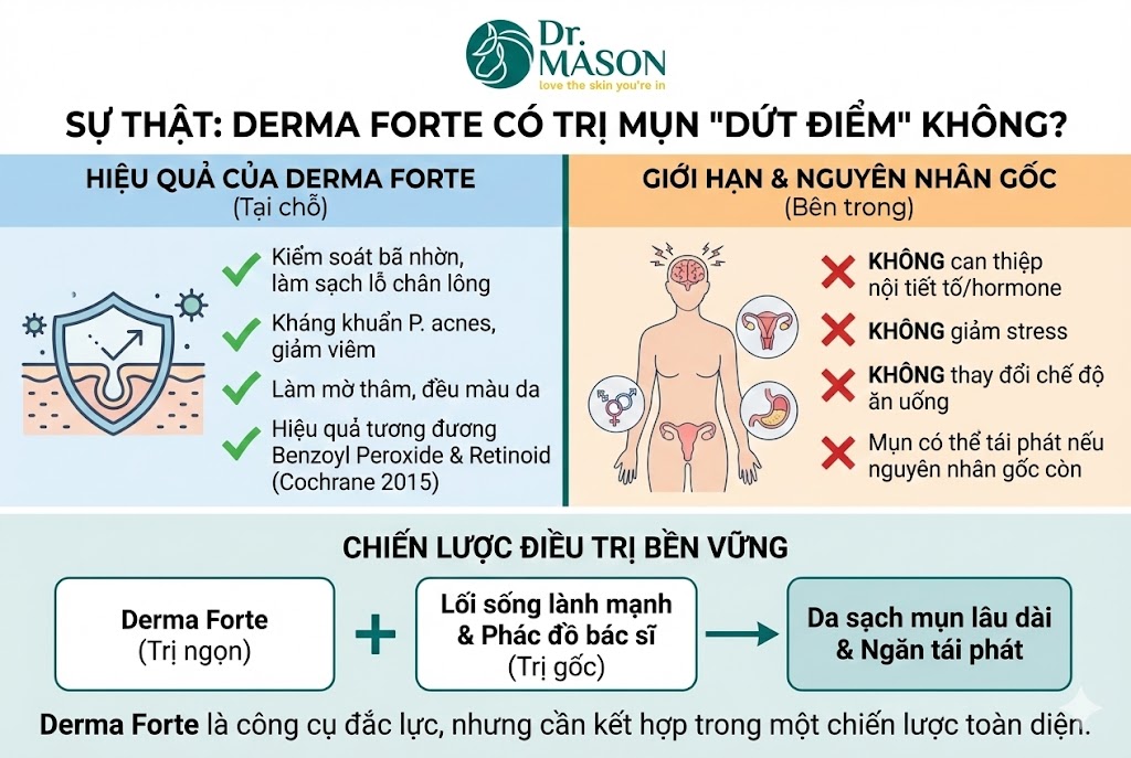 derma forte có trị mụn dứt điểm không