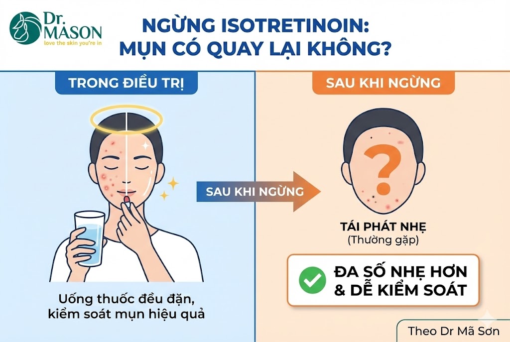 ngưng iso mụn có quay lại không