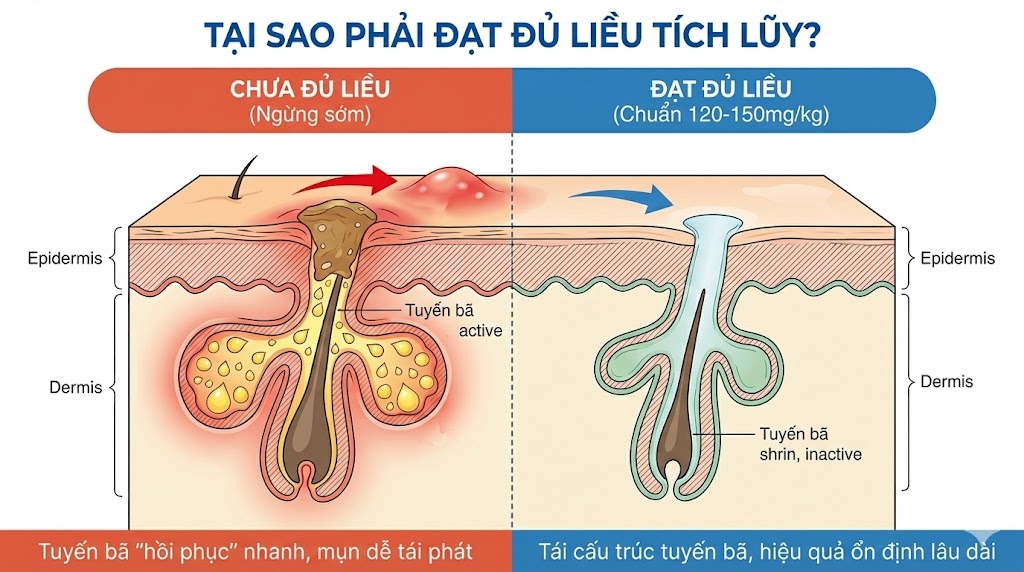 tại sao isotretinoin phải đủ liều